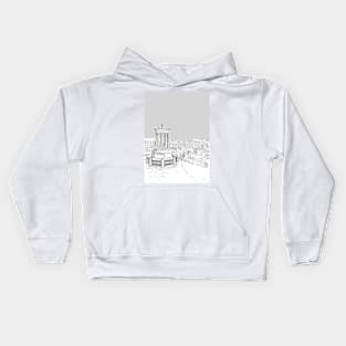 Overlooking Edinburgh (pale grey version) Kids Hoodie